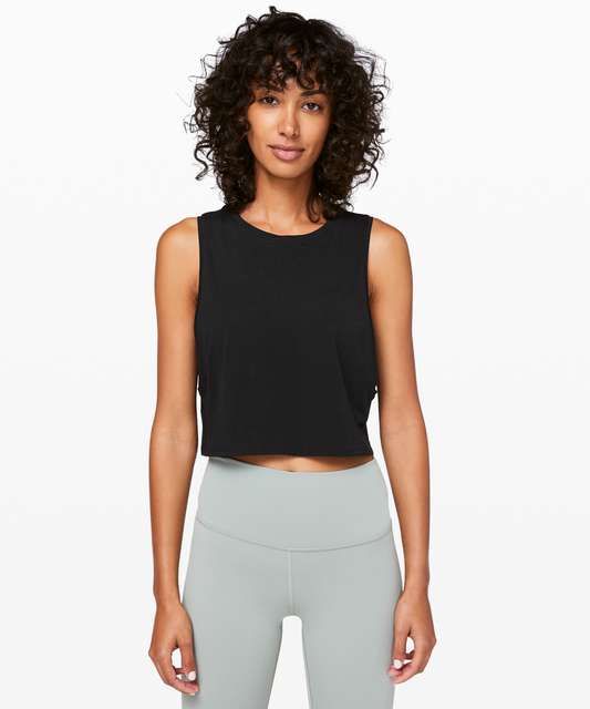 Lululemon Muscle Love Crop Tank *Expression - Black - lulu fanatics