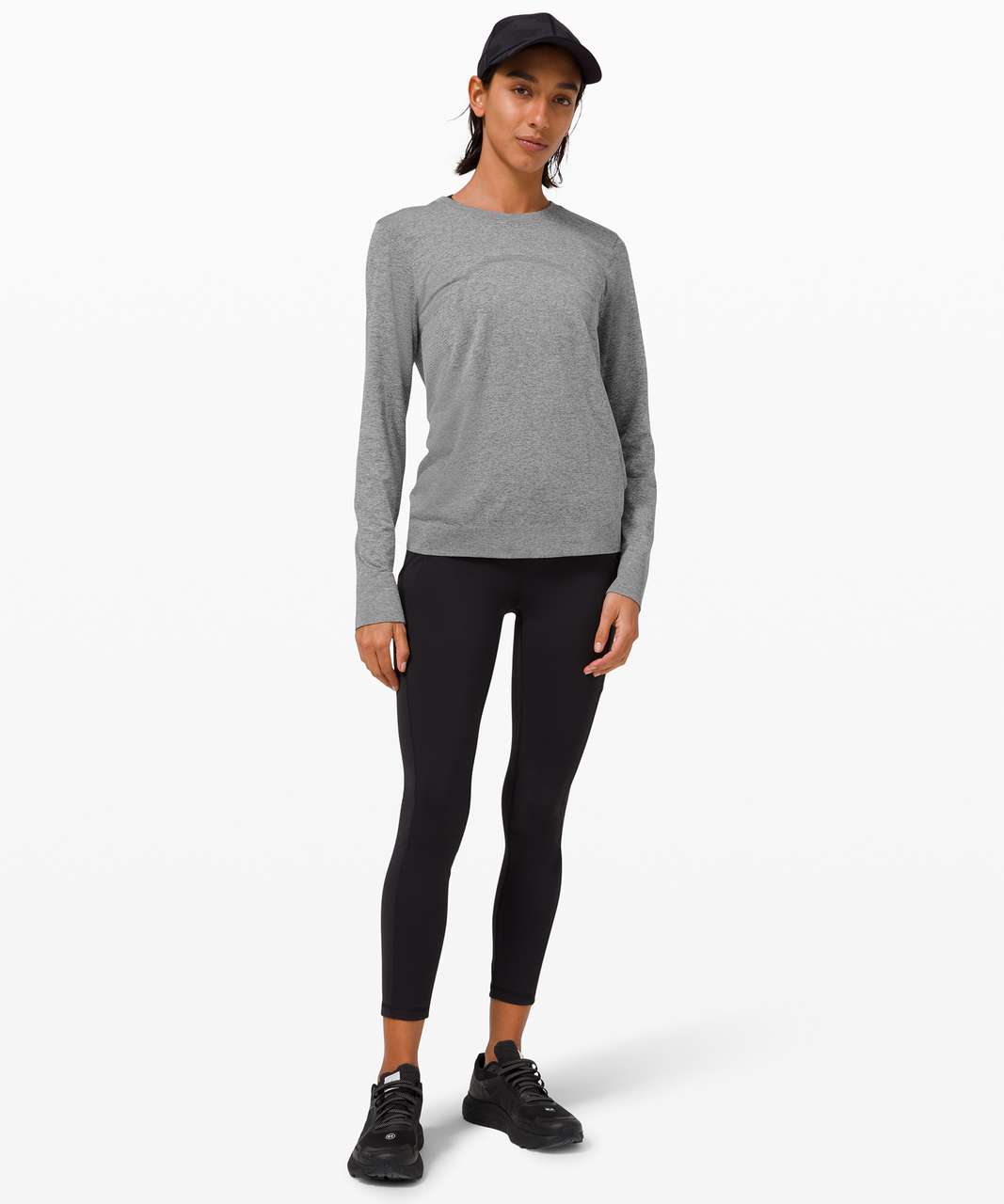 Lululemon Swiftly Relaxed Long Sleeve 2.0 - Slate / White - lulu fanatics