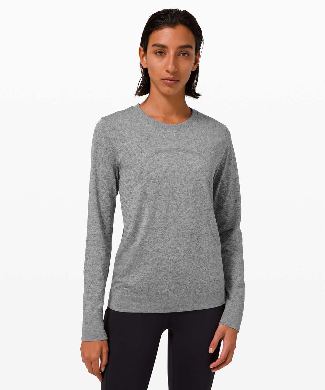 Lululemon Swiftly Breathe Relaxed-fit Long Sleeve Shirt - Slate/white