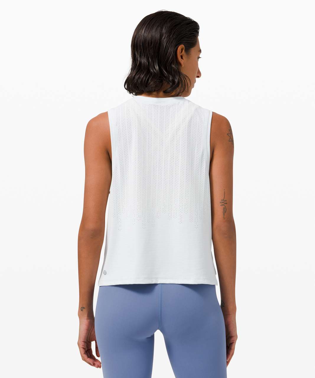 Lululemon Train to Be Tank *Stripe - Rain Stripe Alpine White