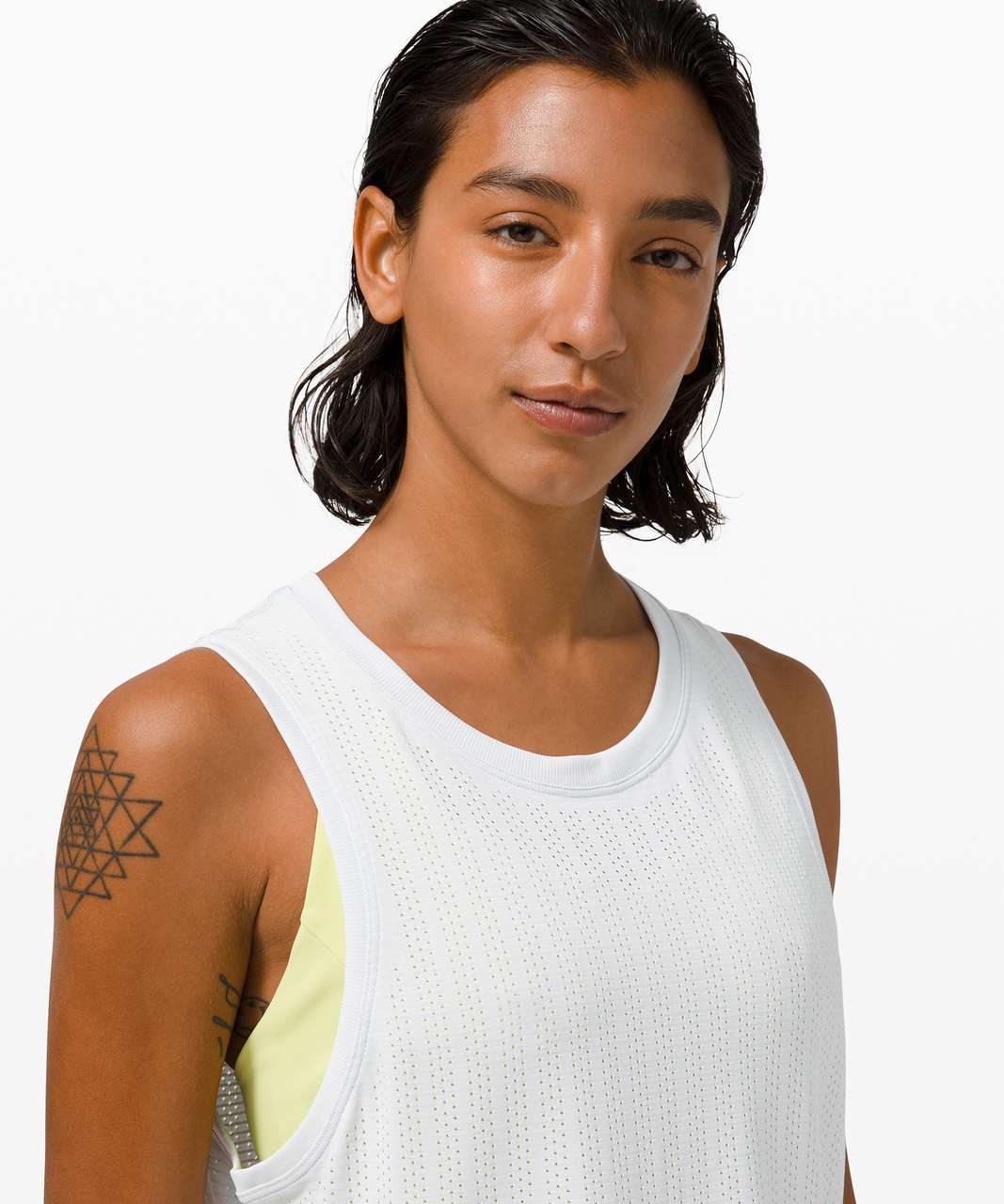 Lululemon Train to Be Tank *Stripe - Rain Stripe Alpine White