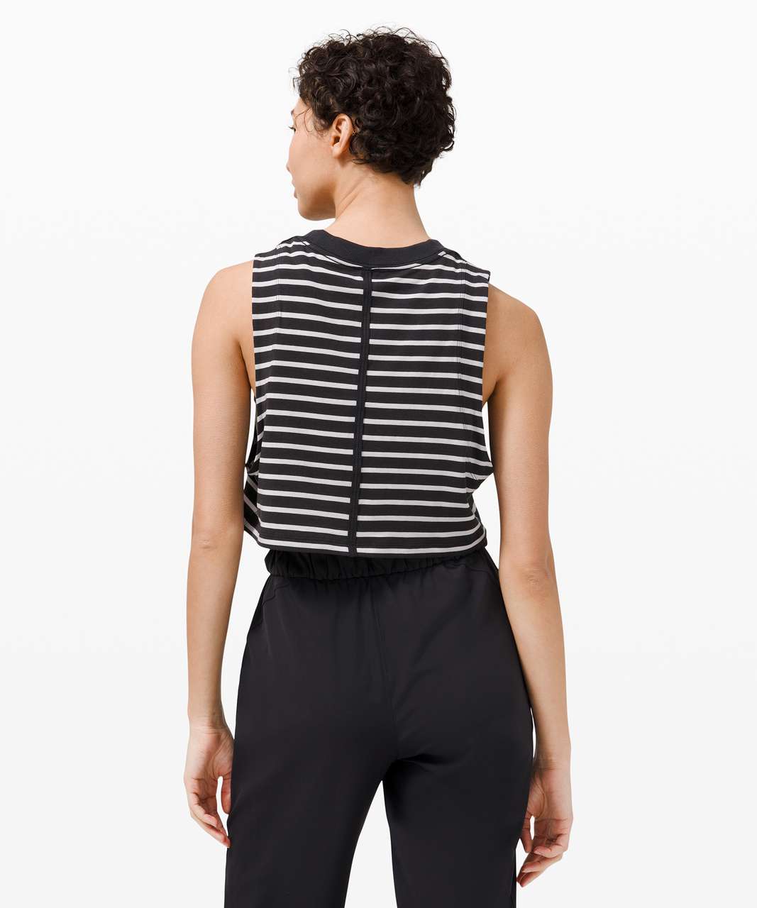 Lululemon All Yours Crop Tank - Yachtie Stripe Black Chrome