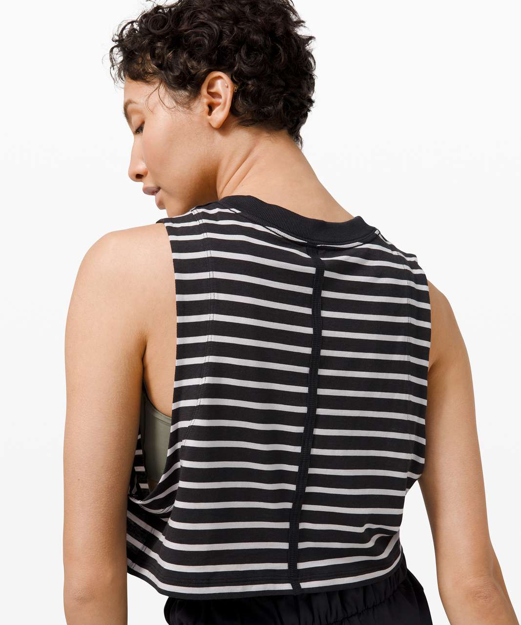 Lululemon All Yours Crop Tank - Yachtie Stripe Black Chrome