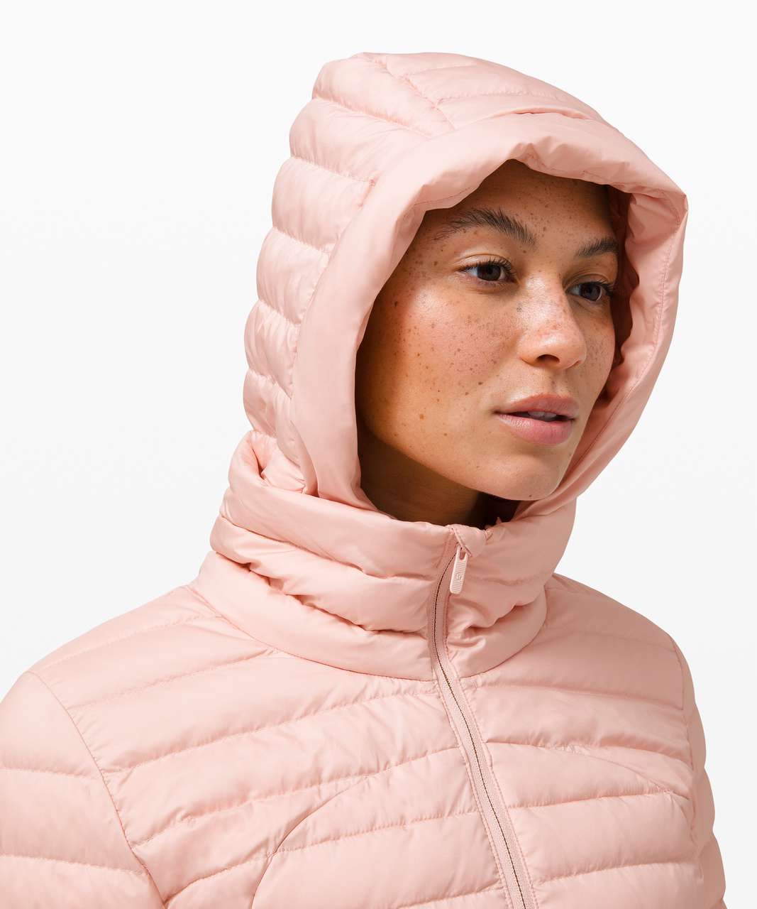 Lululemon Down For It All Jacket Full Zip Hood Size 10 Pink Mist PIMI 26618.