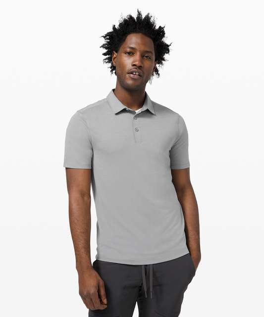 Lululemon Evolution Polo - Heathered Fog Horn - lulu fanatics