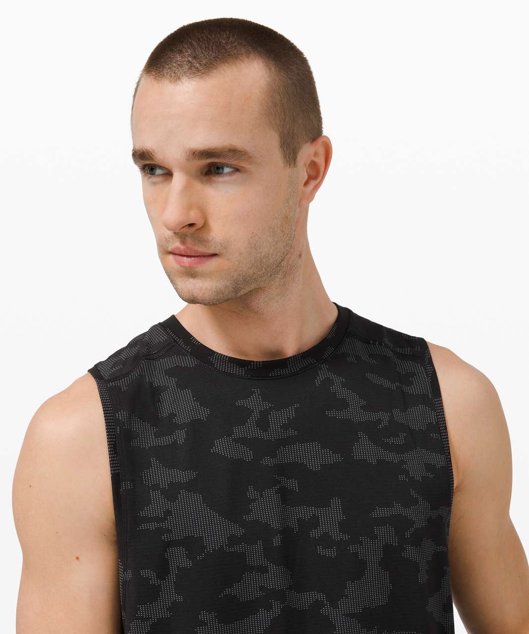 Lululemon Metal Vent Tech Sleeveless 2.0 - Heritage Camo Asphalt Grey / Black