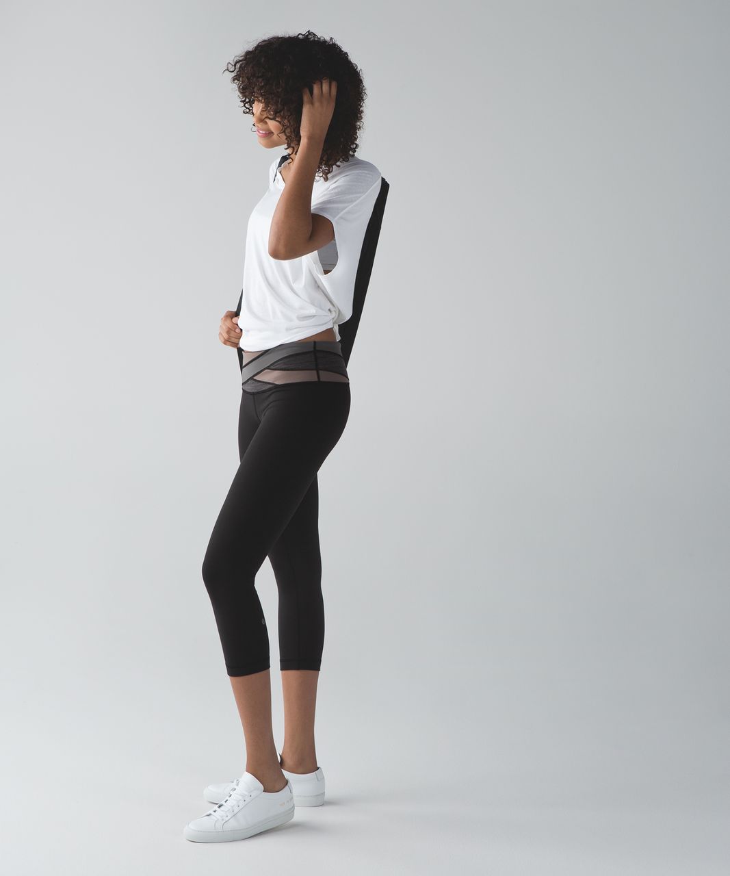 Lululemon Wunder Under Crop III - Black / Wee Are From Space Cool Cocoa Soot Light / Cool Cocoa