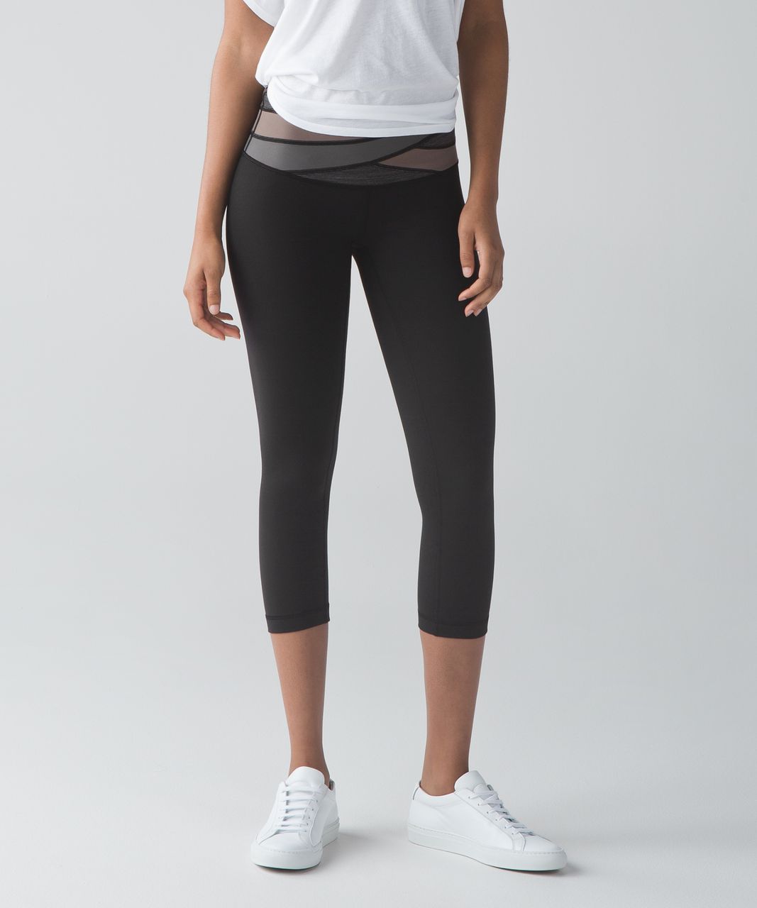 Lululemon Wunder Under Crop III - Black / Wee Are From Space Cool Cocoa Soot Light / Cool Cocoa