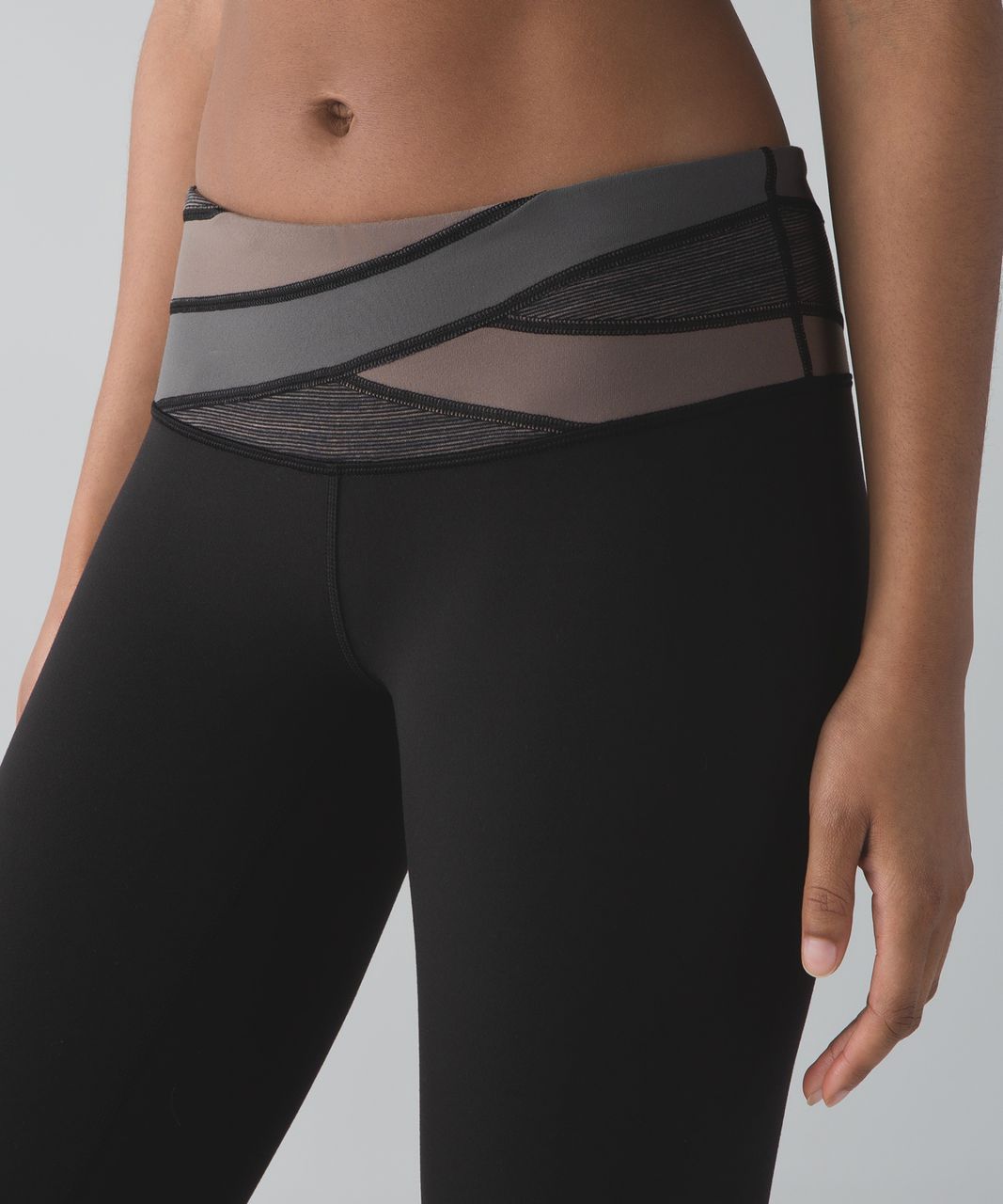 Lululemon Wunder Under Crop III - Black / Wee Are From Space Cool Cocoa Soot Light / Cool Cocoa