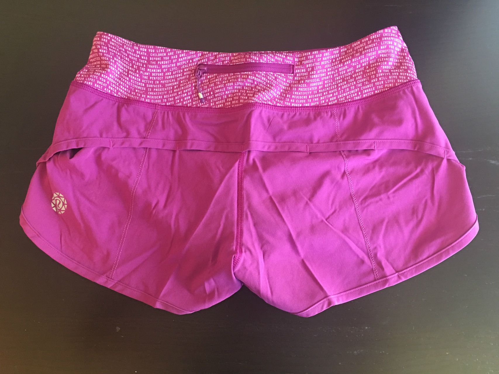 Lululemon Speed Short - 2016 Seawheeze - Regal Plum / Coded Manifesto Regal Plum White