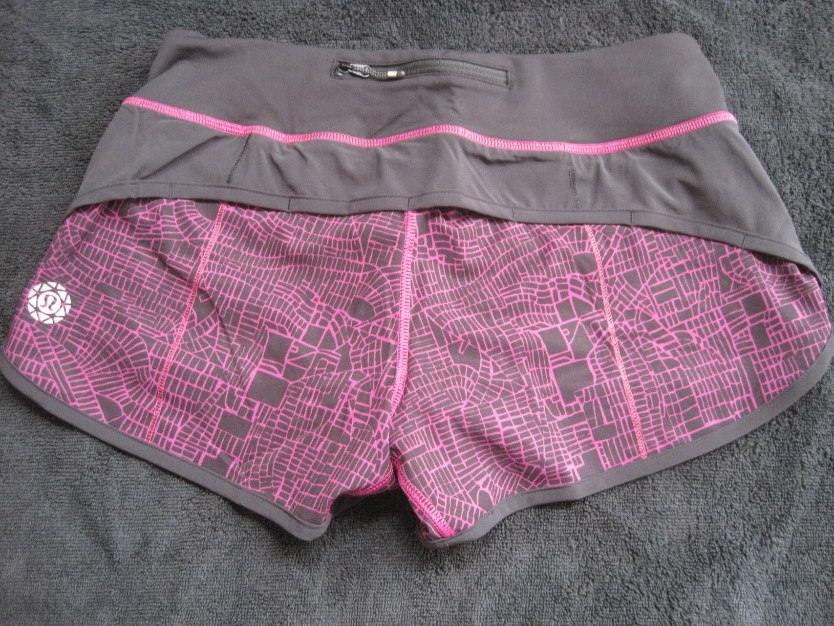 Lululemon Speed Short - 2016 Seawheeze - Grid Map Regal Plum Black / Black