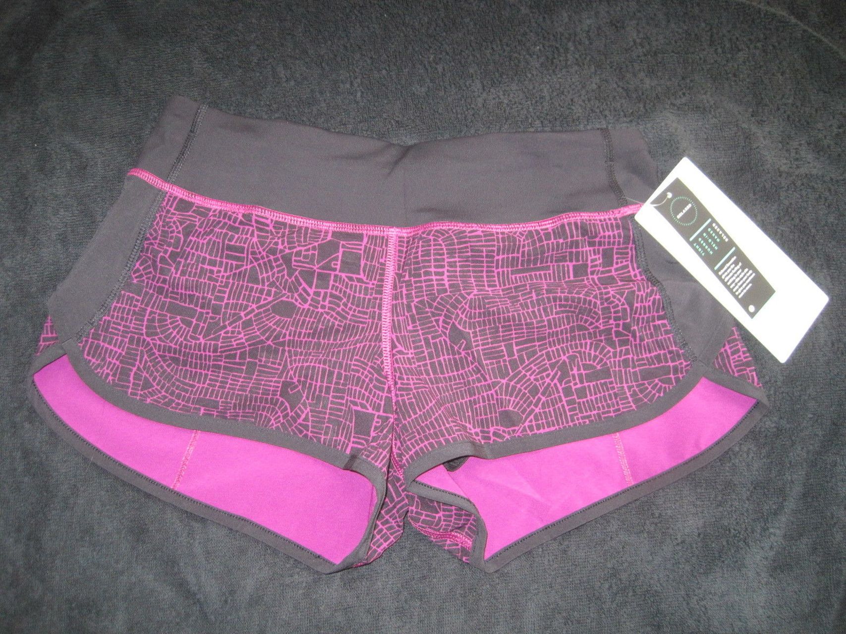 Lululemon Speed Short - 2016 Seawheeze - Grid Map Regal Plum Black / Black