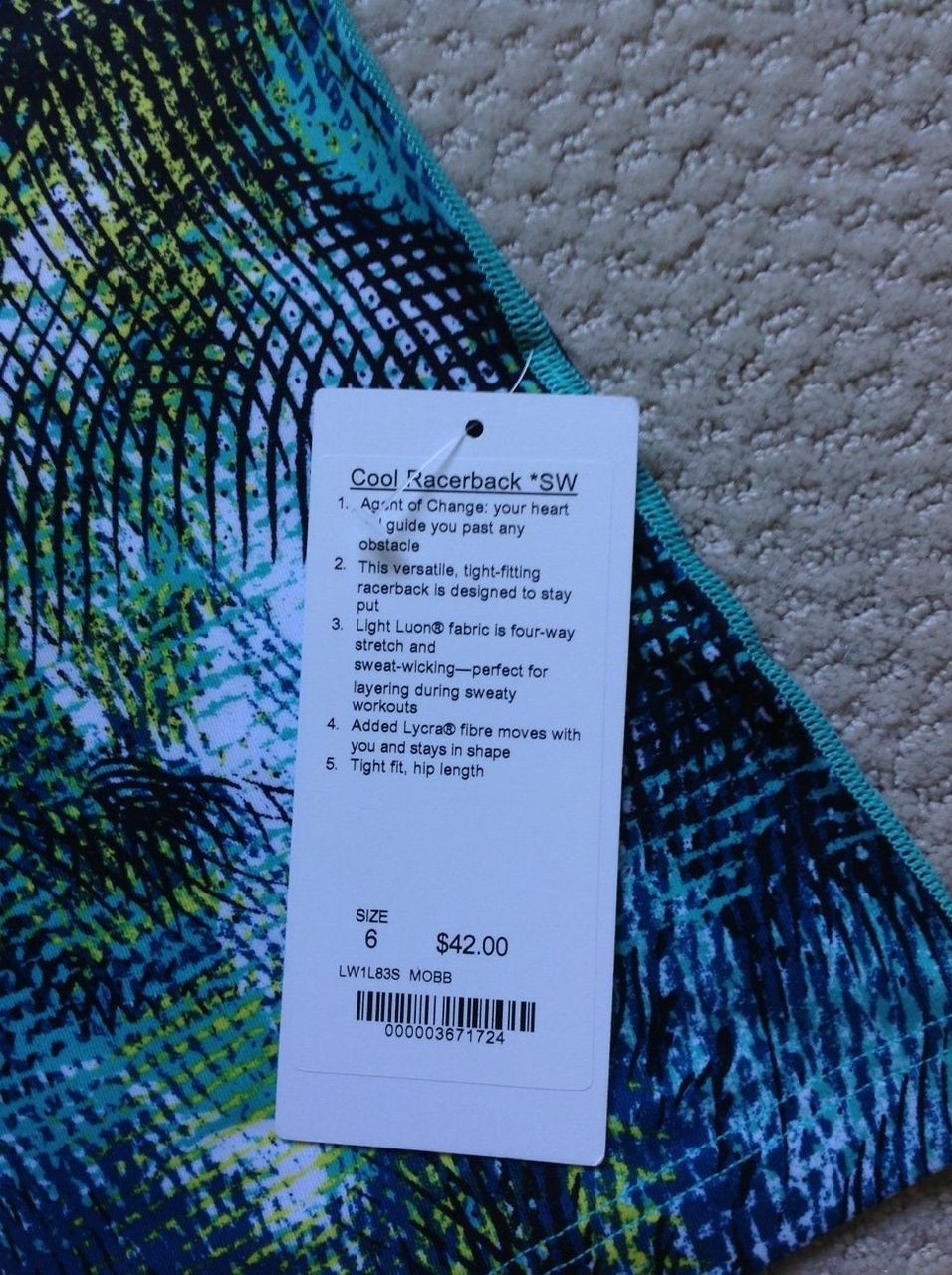 Lululemon Cool Racerback - 2016 Seawheeze - Mo Money Bali Breeze