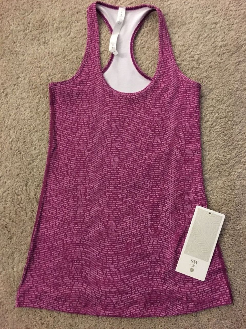 Lululemon Cool Racerback - 2016 Seawheeze - Coded Manifesto Regal Plum White