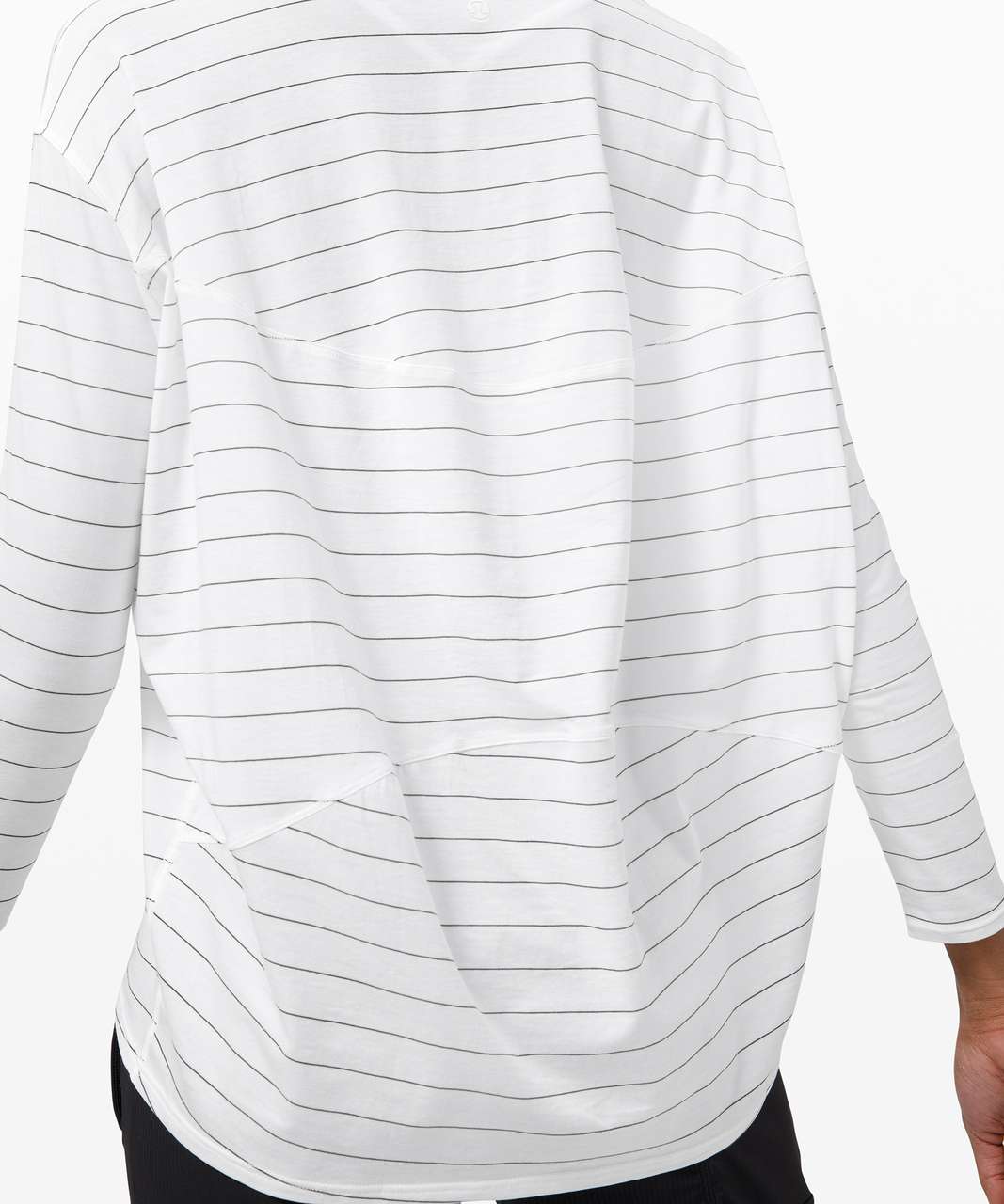 Lululemon Back In Action Long Sleeve - Short Serve Stripe White