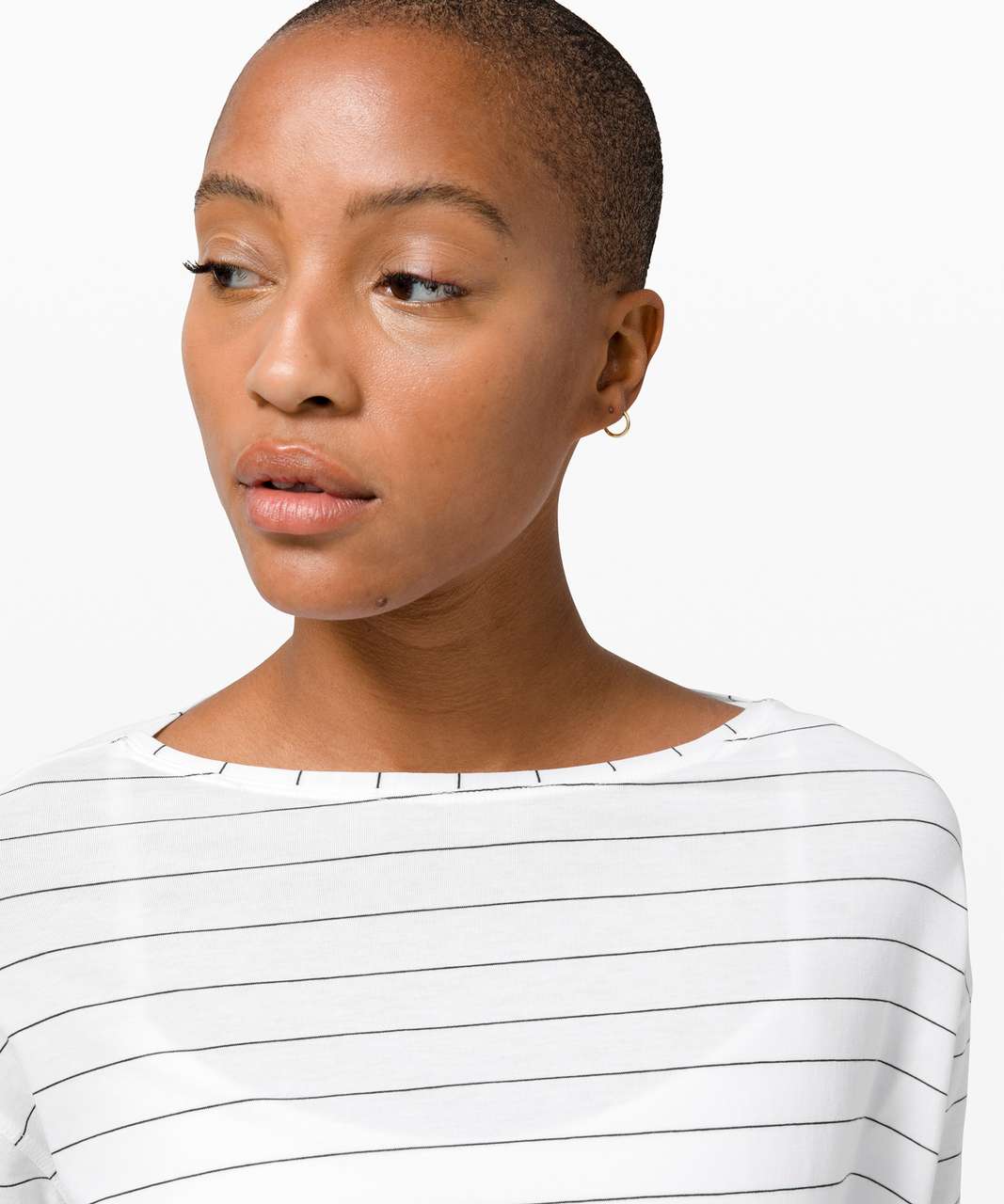 Lululemon Back In Action Long-sleeve Shirt - Short Serve Stripe Heathered  Spiced Chai White