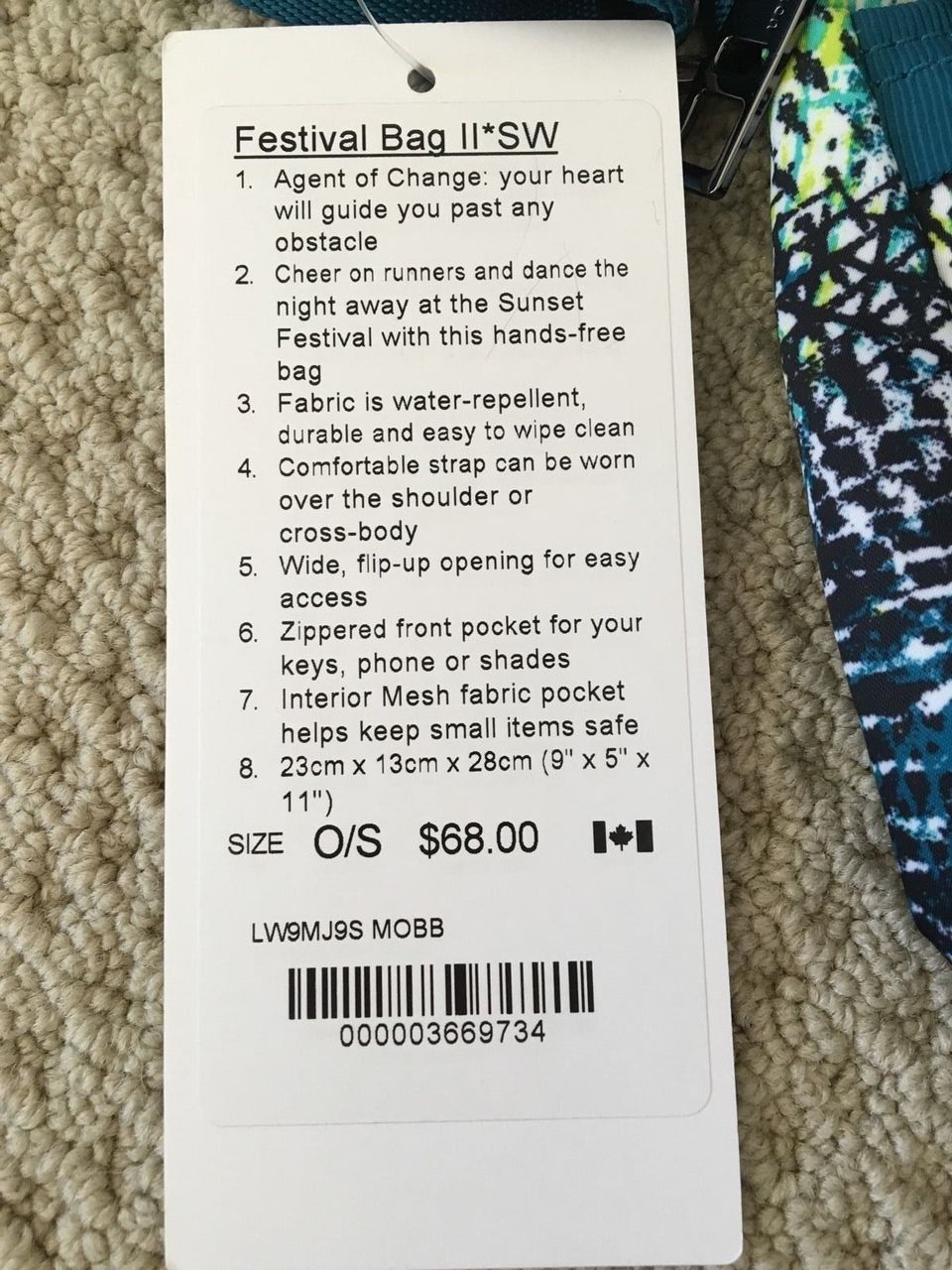 Lululemon Festival Bag II - 2016 Seawheeze - Mo Money Bali Breeze