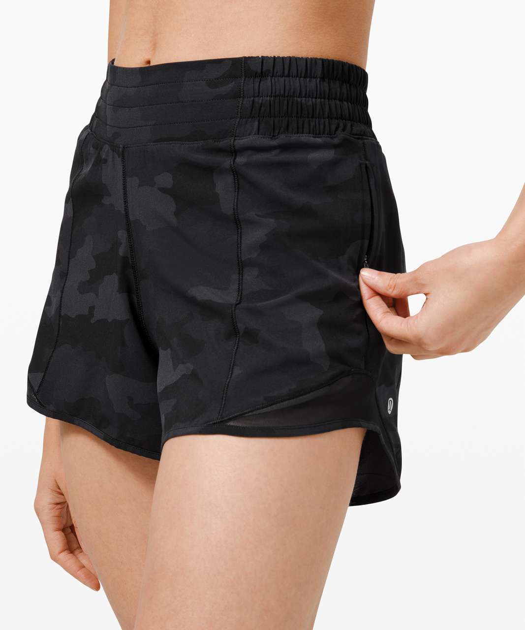 Lululemon Hotty Hot Short *High-Rise Long 4" - Heritage 365 Camo Deep Coal Multi