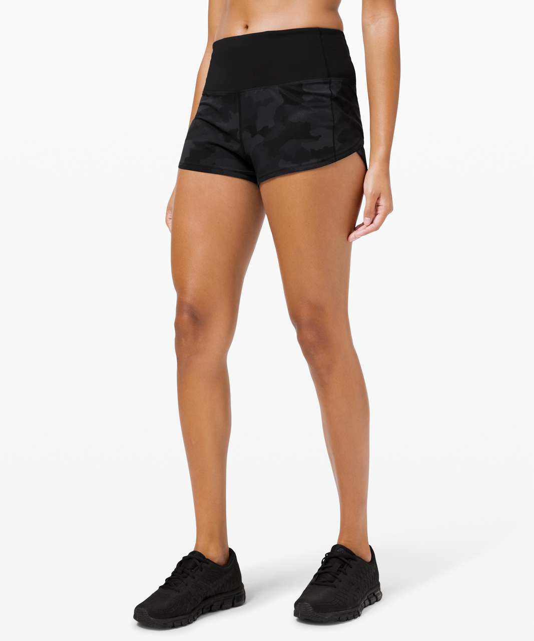 Lululemon Speed Up Short High-Rise 2.5" - Heritage 365 Camo Deep Coal Multi / Black