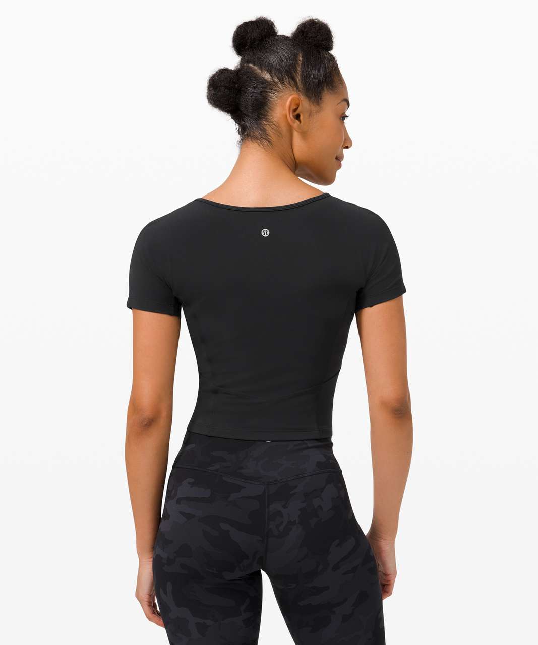 Lululemon Nulu Cropped Slim Yoga Short Sleeve - Black - lulu fanatics