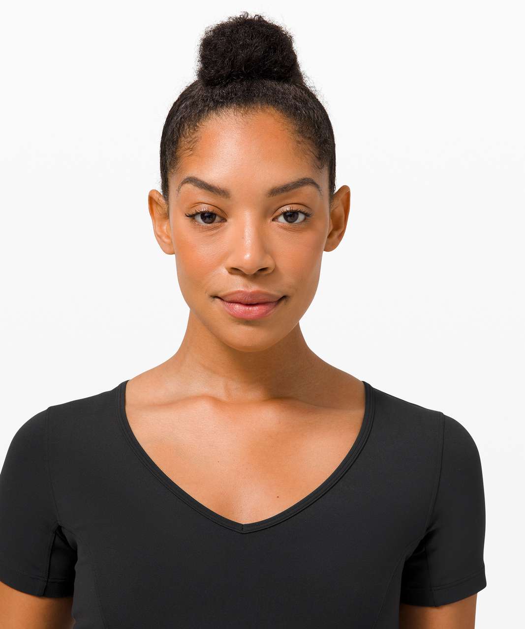 Lululemon Nulu Cropped Slim Yoga Short Sleeve Shirt In Black