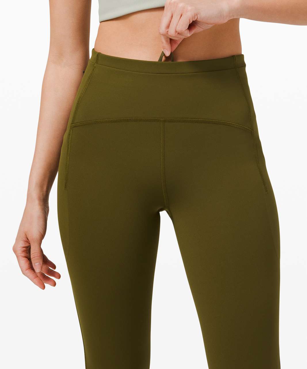 Lululemon Swift Speed High-Rise Crop 21" - Moss Green - lulu fanatics