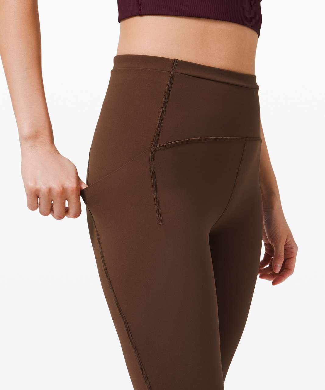 Lululemon Swift speed Hi-Rise Crop 21” brown earth leggings Size 6