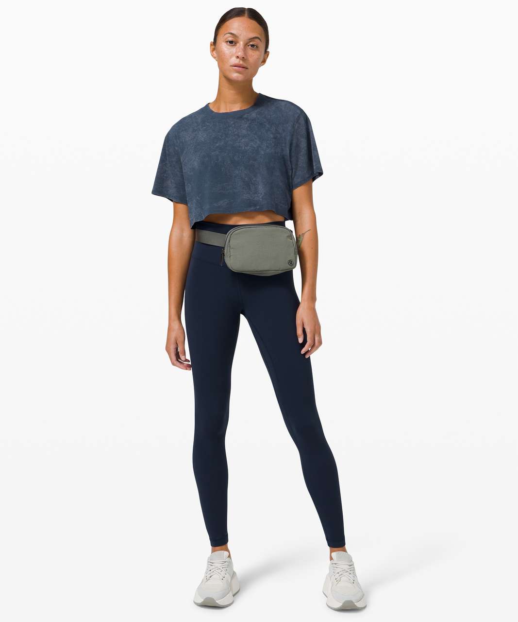 Lululemon All Yours Crop Tee *Wash - Cloudy Wash True Navy