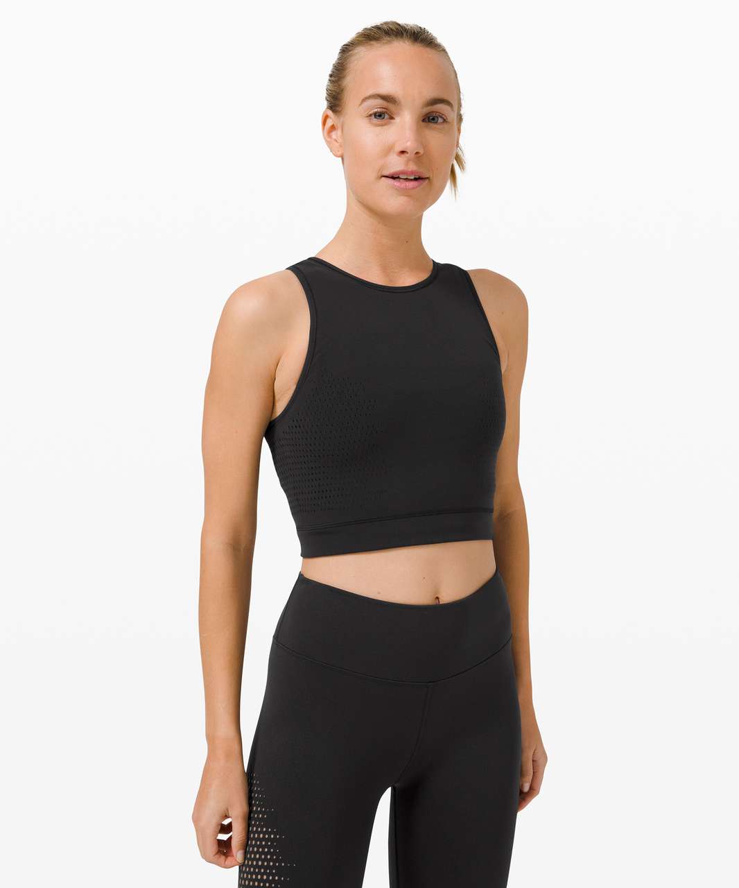 Lululemon Reveal Crop Top *En Avante - Black - lulu fanatics