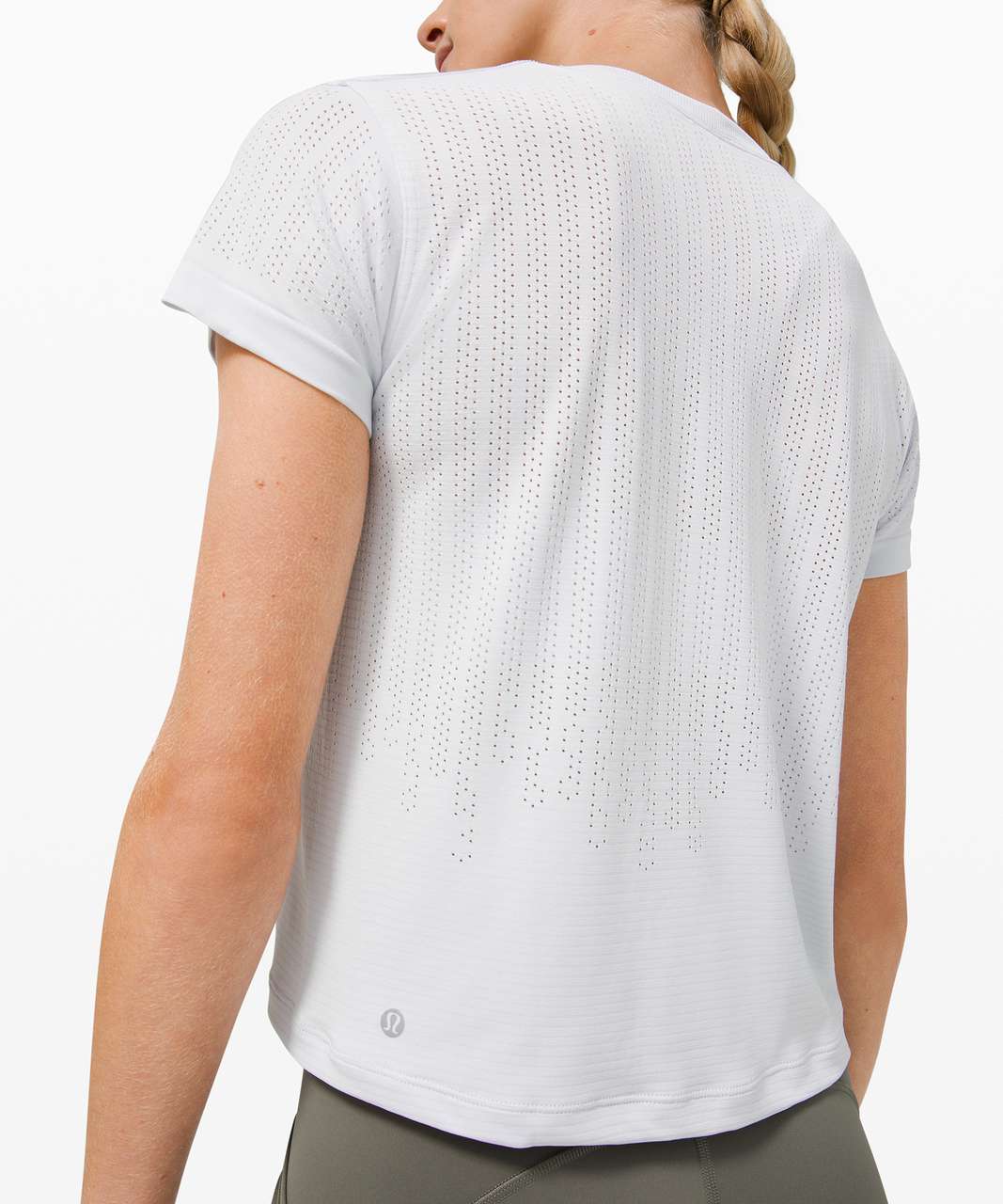 Lululemon Train to Be Short Sleeve *Stripe - Rain Stripe Alpine White