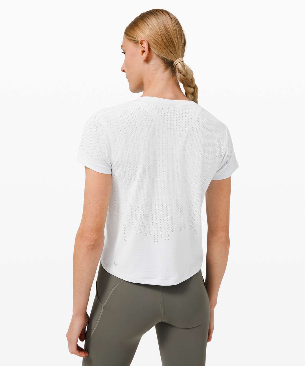 Lululemon Train to Be Short Sleeve *Stripe - Rain Stripe Alpine White