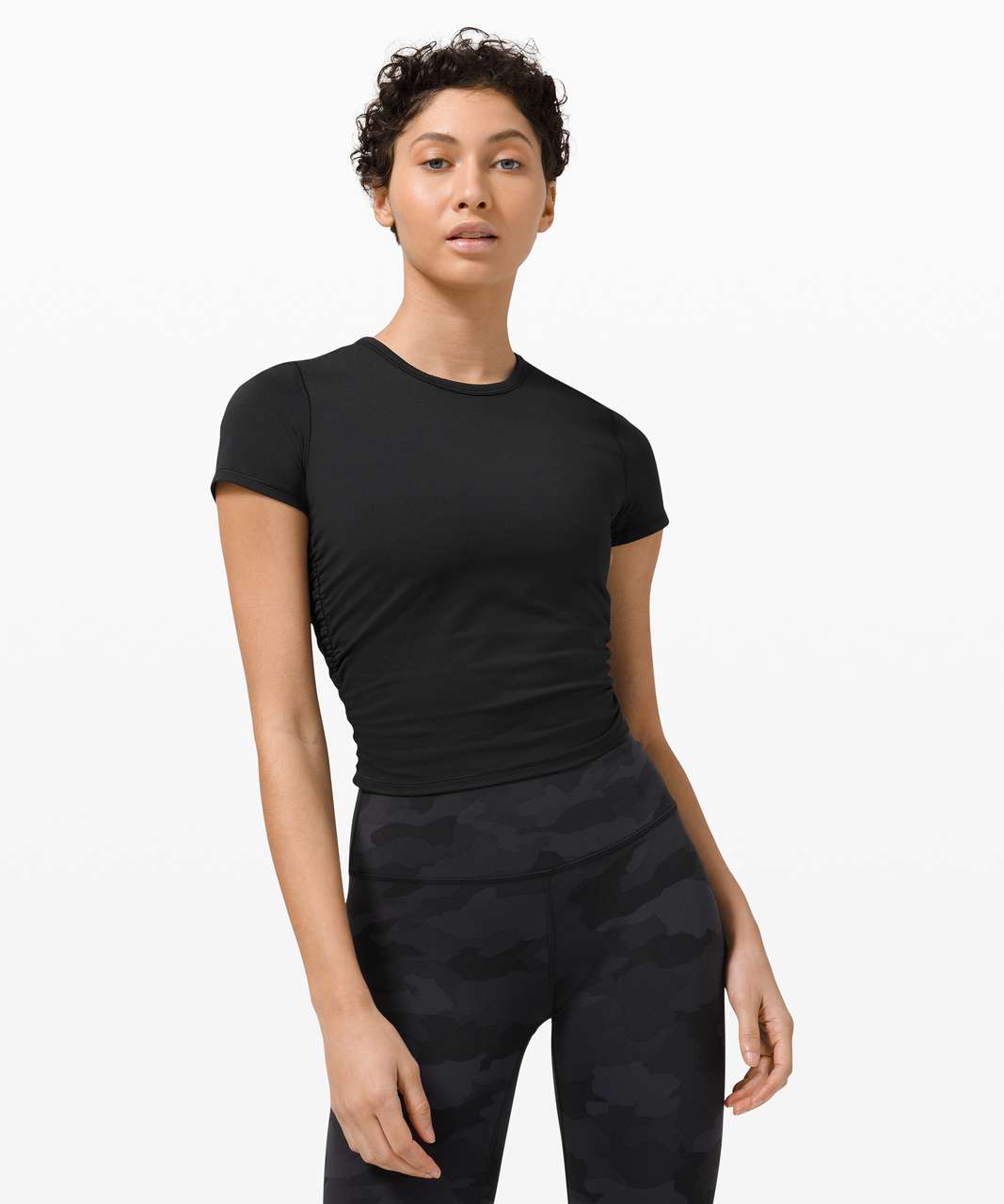 Lululemon Side Cinch Ribbed T-Shirt - Black - lulu fanatics