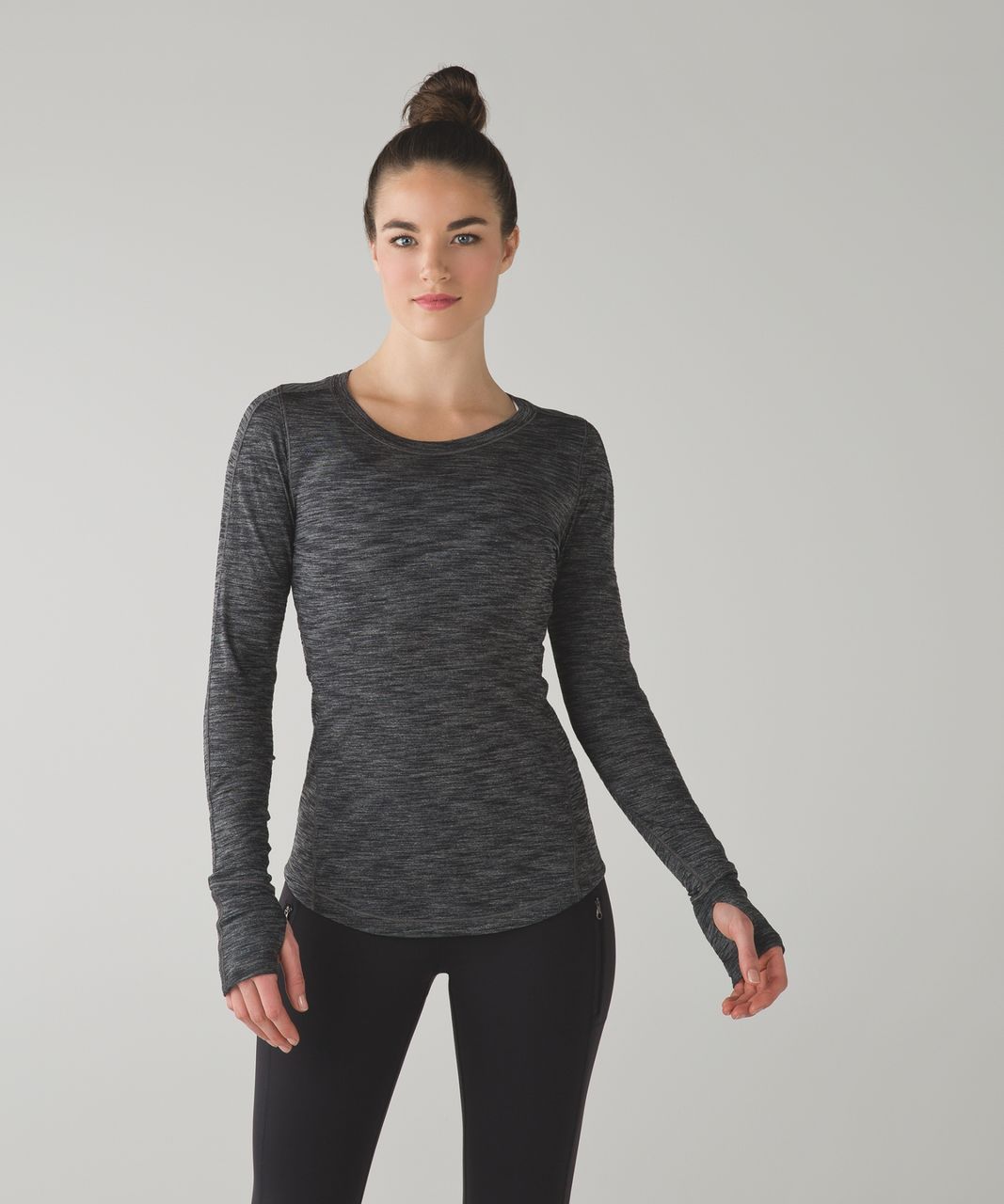 Lululemon 5 Mile Long Sleeve - Heathered Black