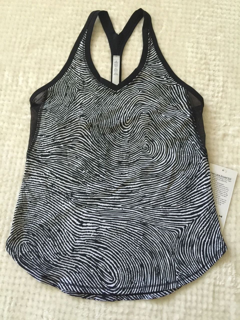 Lululemon Fast Lane Singlet - 2016 Seawheeze - Who Done It Black / Black