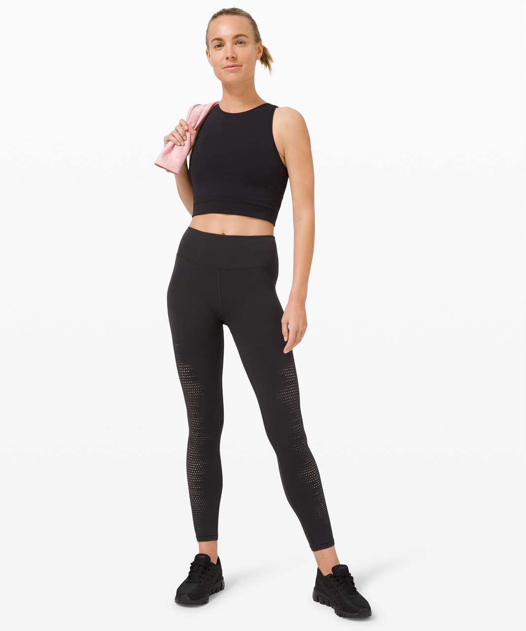 Black Velocity Pocket 7/8 Tights, Women's Bottom