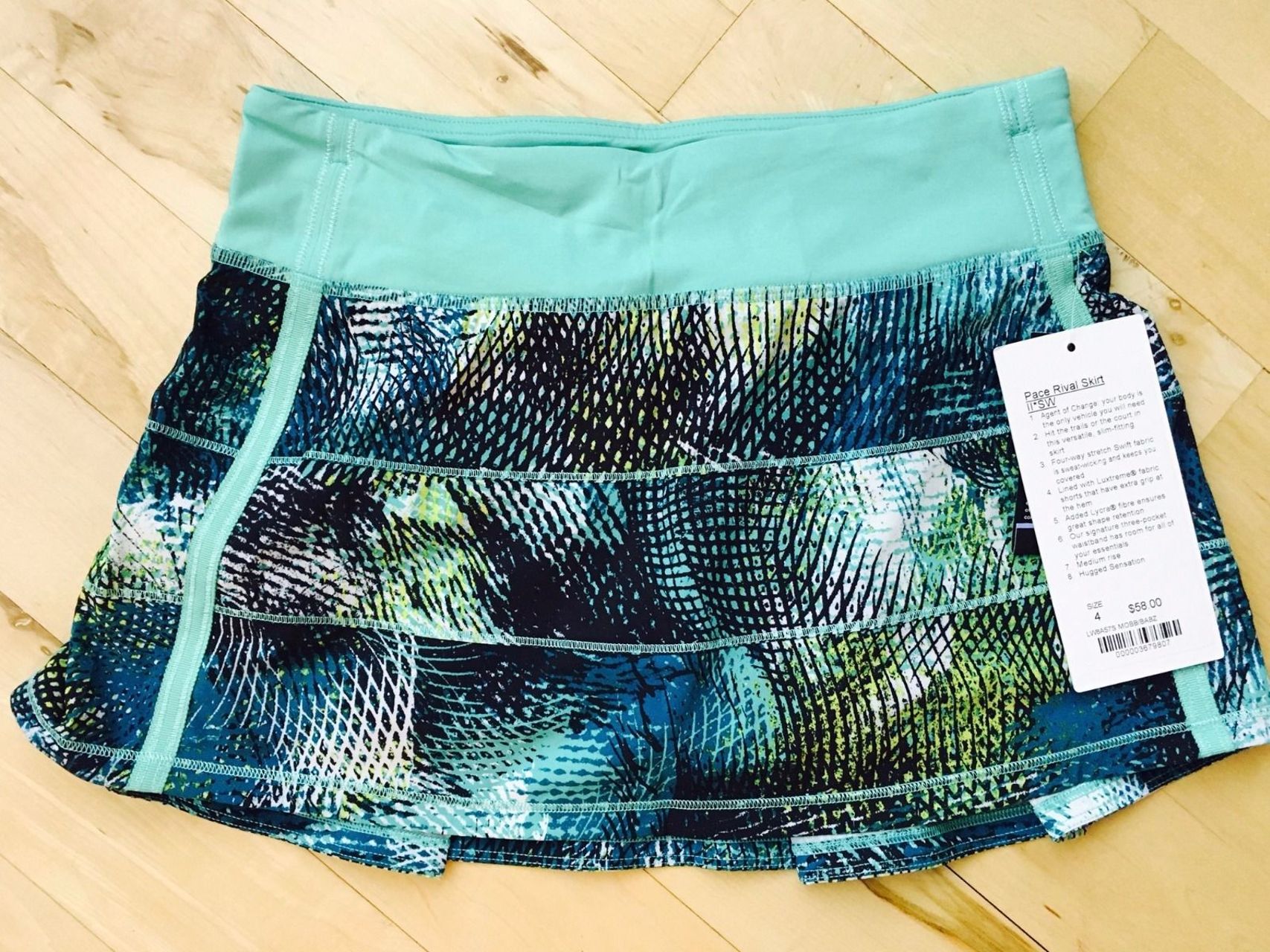 Lululemon Pace Rival Skirt II (Regular) - 2016 Seawheeze - Mo Money Bali Breeze / Bali Breeze