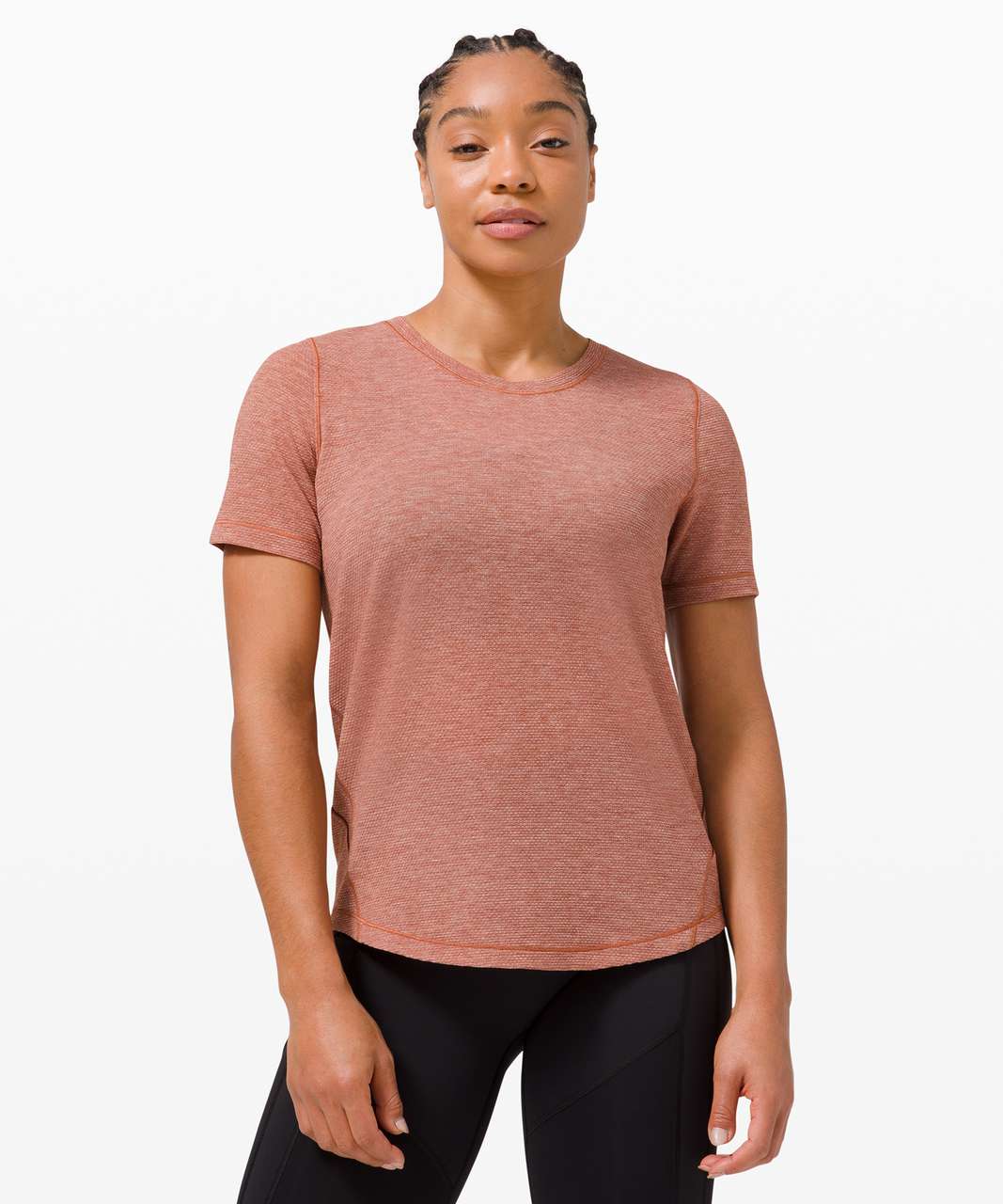 Lululemon Long Distance Short Sleeve - Heathered Dark Terracotta