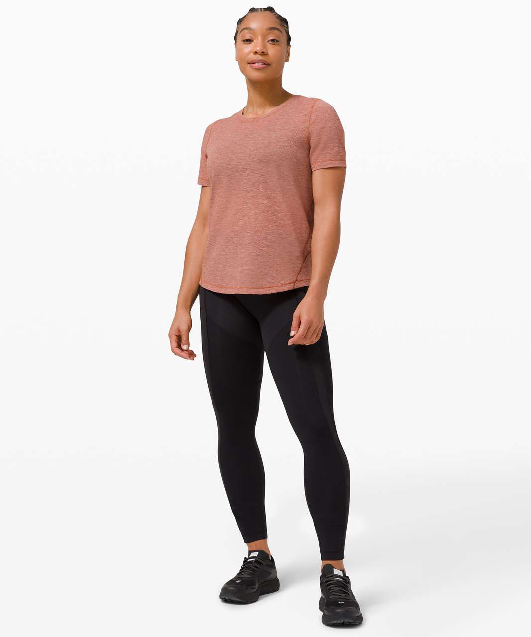 Lululemon Long Distance Short Sleeve - Heathered Dark Terracotta