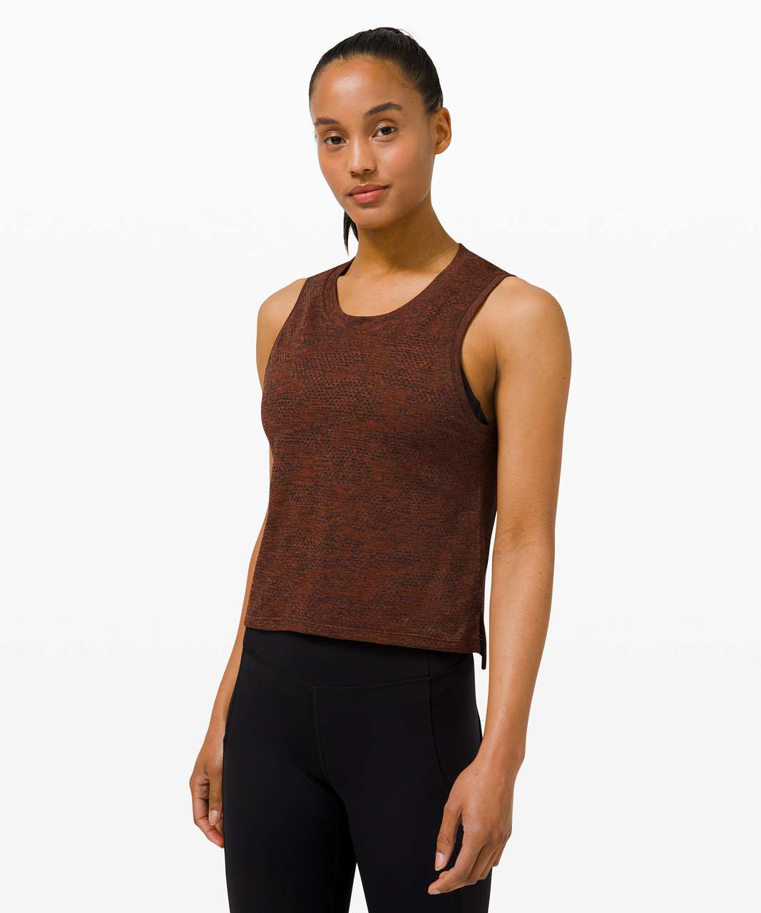 Lululemon Train to Be Tank *Camo - Dot Camo Dark Terracotta / Black