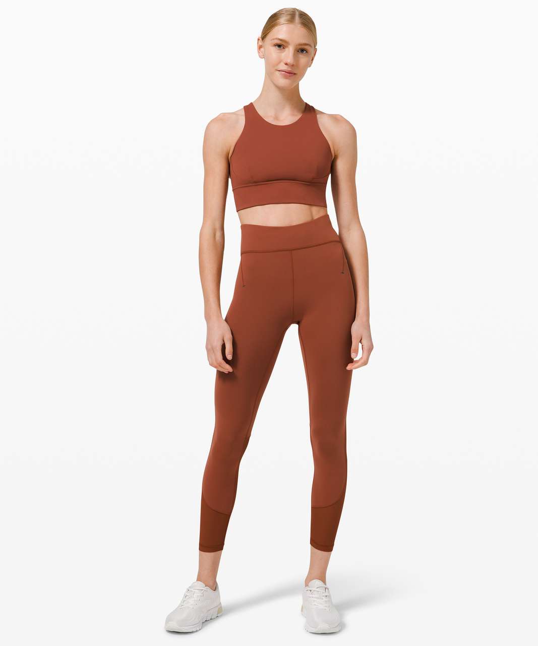 Lululemon Everlux and Mesh High-Rise Tight 25 - Dark Terracotta