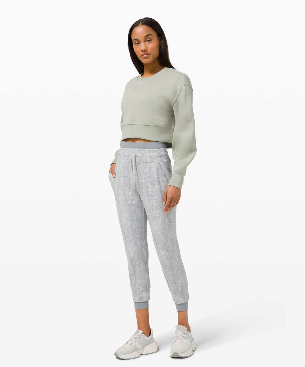 Lululemon Stretch High-Rise Jogger - Linear Tempo Jacquard Silver Drop  Vapor - lulu fanatics