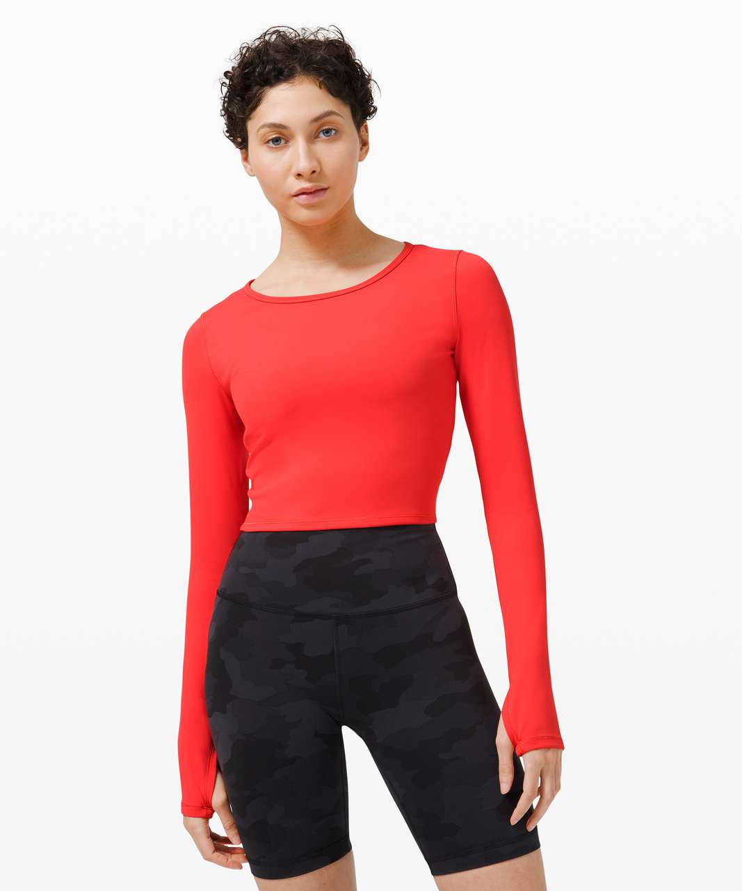 Lululemon Wunder Train Cropped Long Sleeve - Pink Punch - lulu