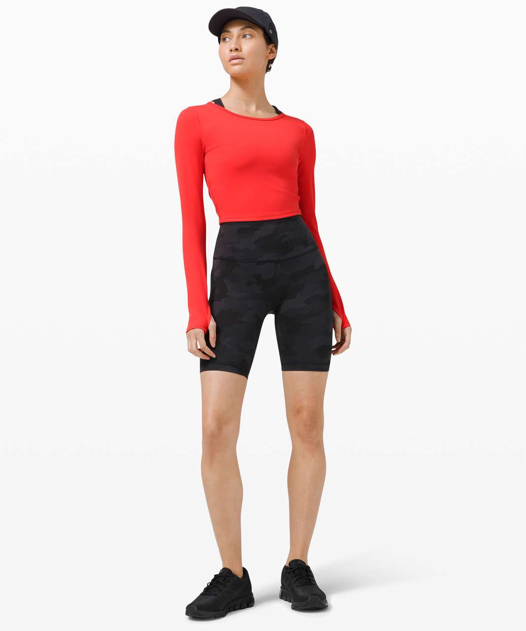 Lululemon Wunder Train Cropped Long Sleeve - Pink Punch