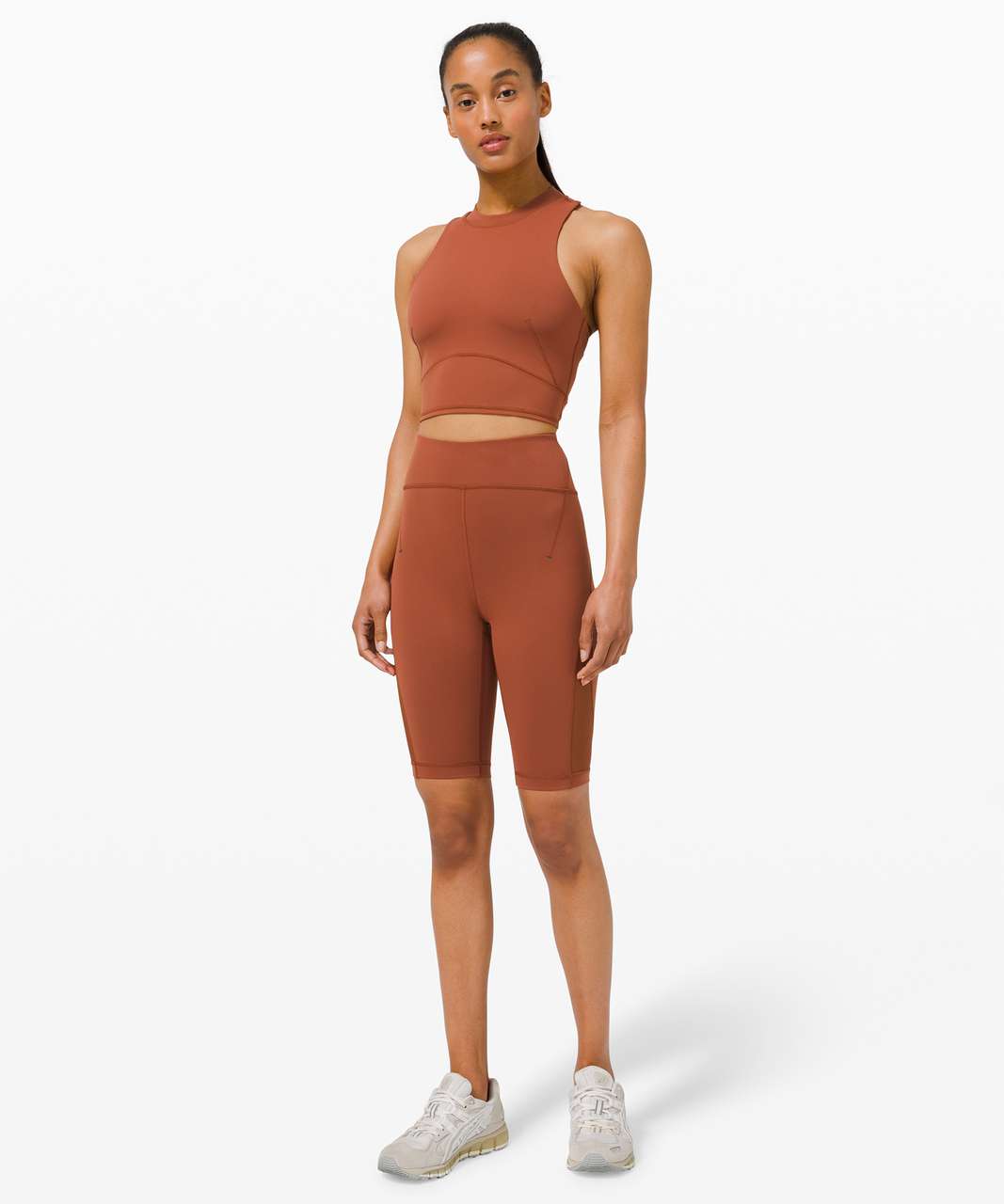 Lululemon Everlux and Mesh High-Rise Short 10" - Dark Terracotta