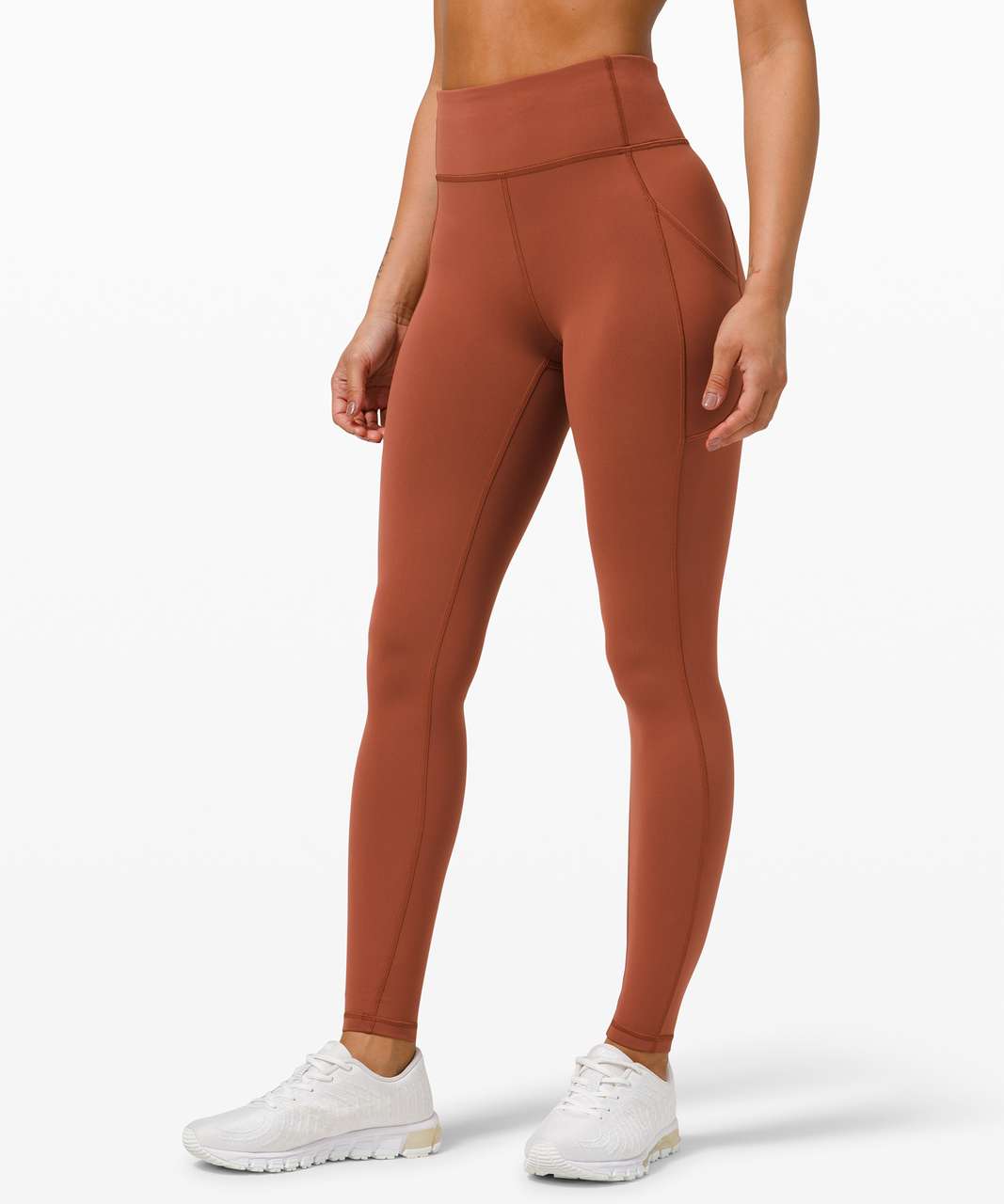 lululemon athletica, Pants & Jumpsuits, Lululemon Everlux And Mesh  Highrise 25 Legging In Dark Terracotta