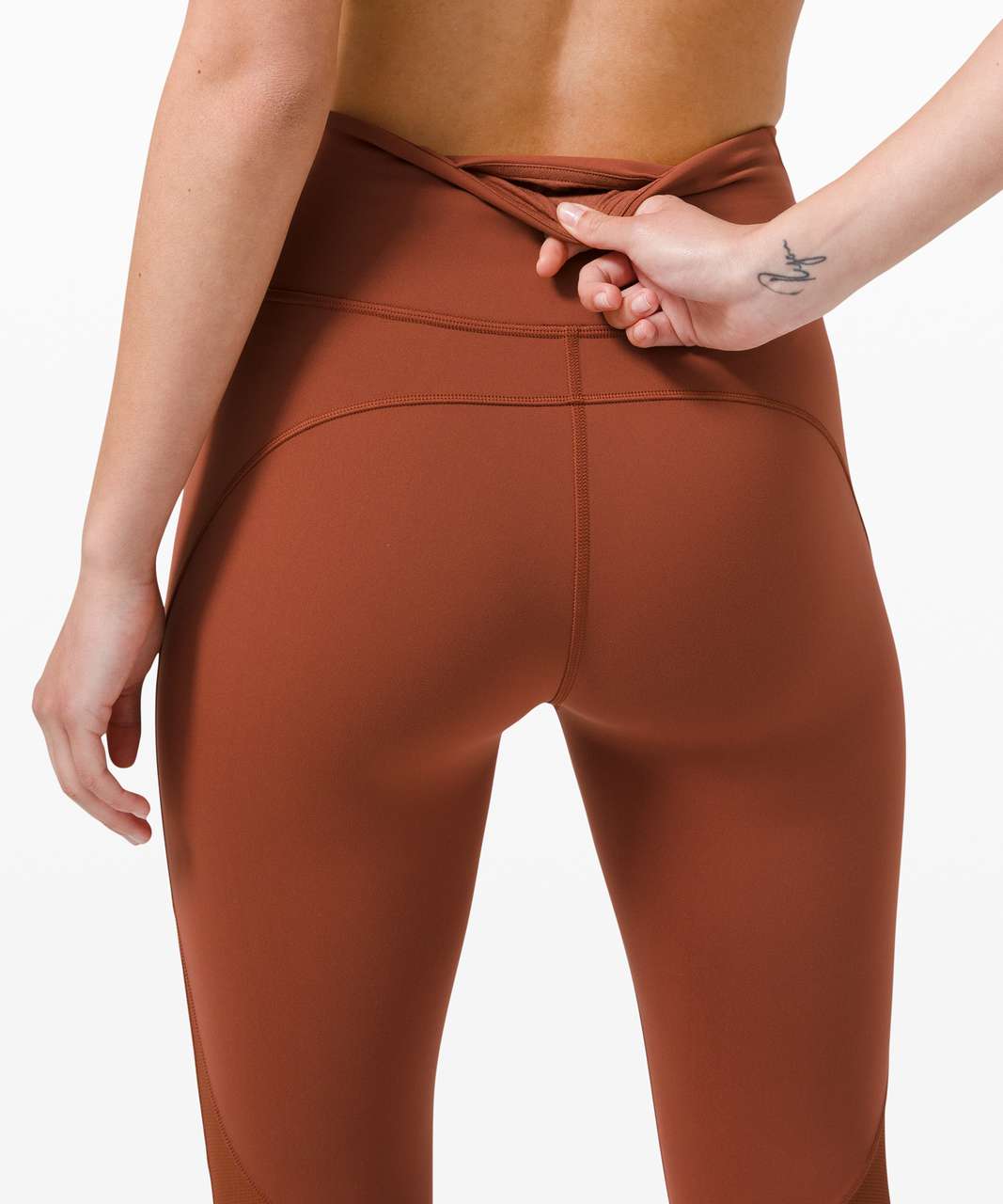 Lululemon Everlux and Mesh High-Rise Crop 23" - Dark Terracotta