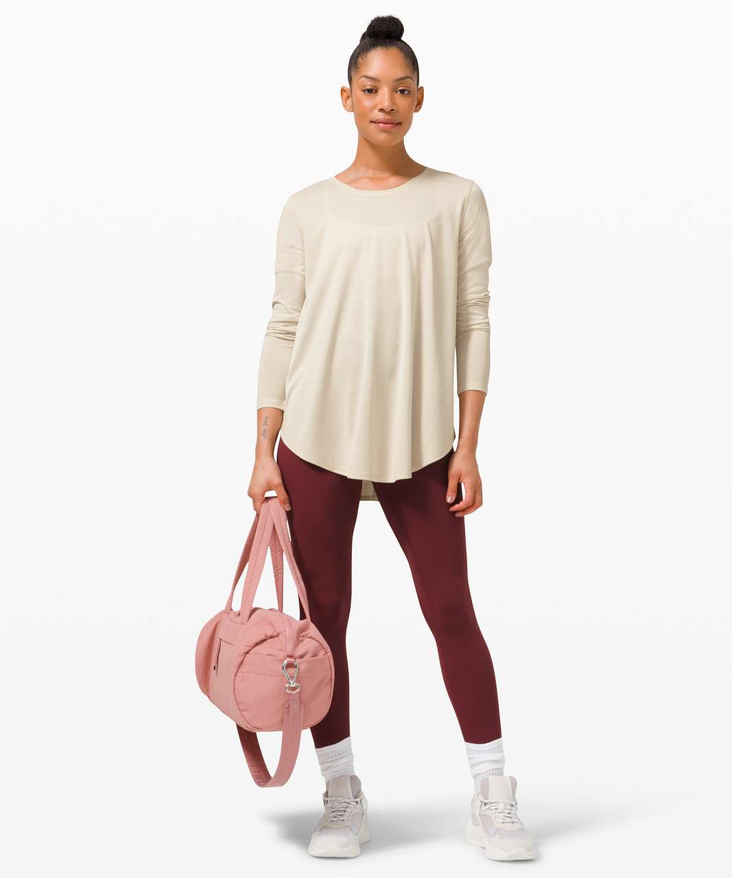 Lululemon Draped Bum Covering Long Sleeve - White Opal - lulu fanatics