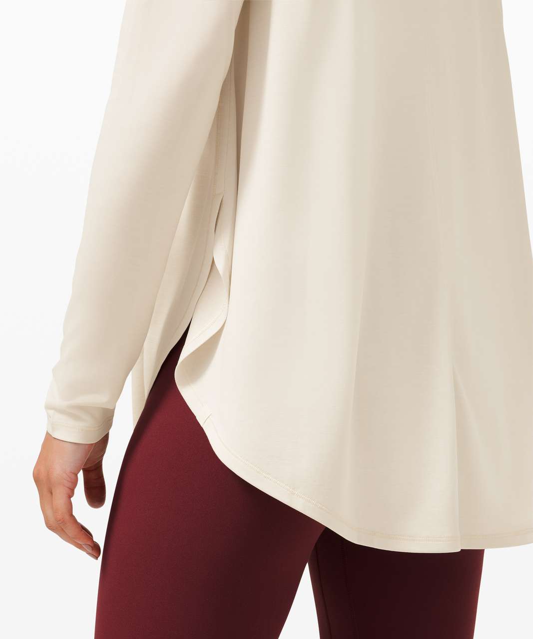 Lululemon Draped Bum Covering Long Sleeve - White Opal