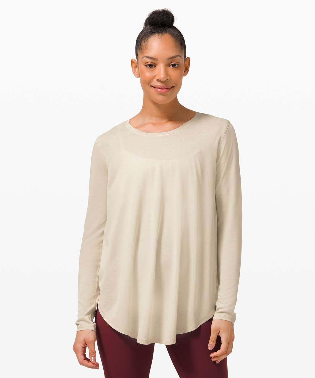 Lululemon Draped Bum Covering Long Sleeve - White Opal