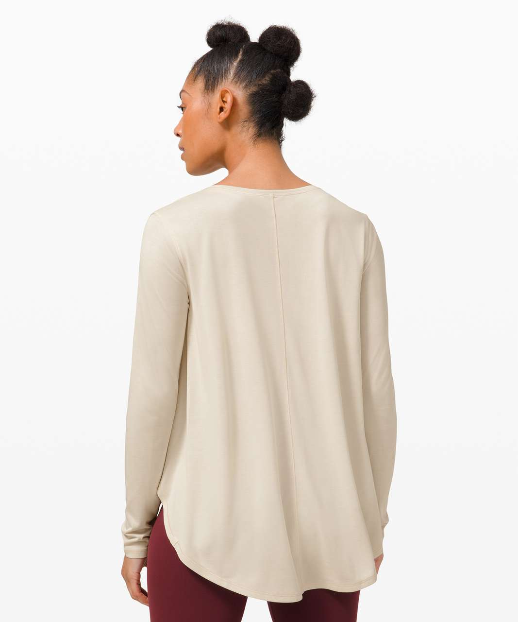 Lululemon Draped Bum Covering Long Sleeve - White Opal